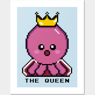 Queen Octopus, Pixel Art Royalty Posters and Art